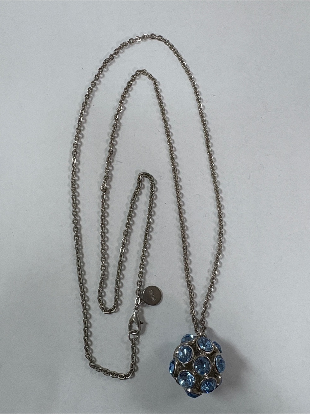 Light Blue Crystal Cluster Pendant Necklace - Women Jewelry